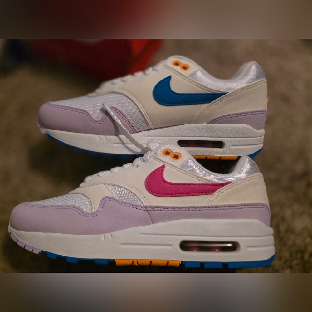 Nike Air Max Sneakers with Pink and Blue Accents